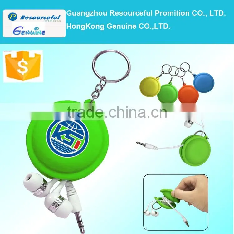Keychain silicoen earphone holder,earphone cable winde