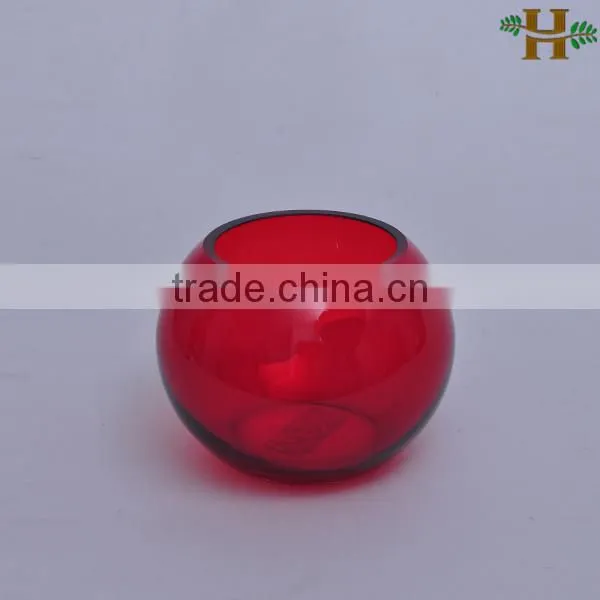 Hand blown colored glass candle holder