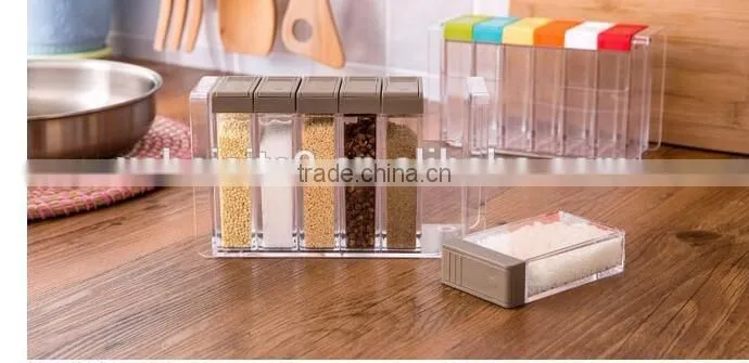 CY136 6 in 1 plastic spice holer Seasoning box