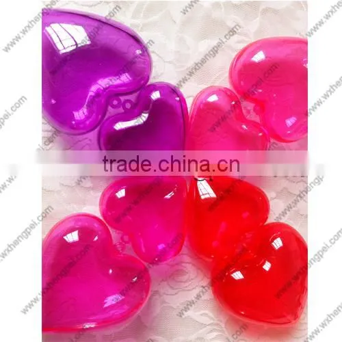 Cleverish portable cute transparent heart-shaped plastic storage jewelry wedding box kit