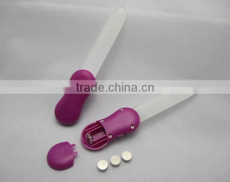 LED Crystal Glass Nail File , LED Nail File