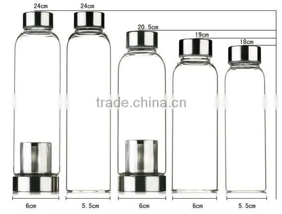 Promotional glass sport water bottle