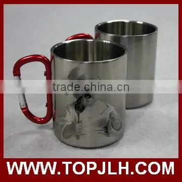 sublimation climbing carabiner mug stainless steel custom metal mug