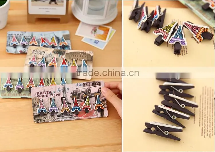 Wooden Eiffel Tower photo clip holder,memo clip