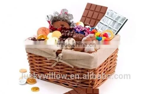 grand willow art type fruit & wine gift basket
