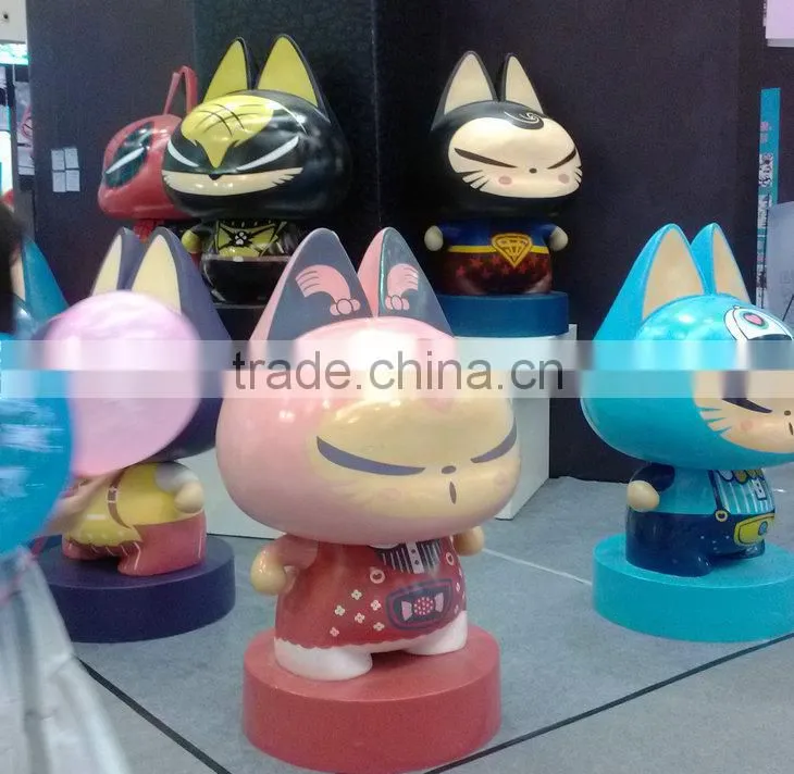 Fiberglass cartoon cat sculpture