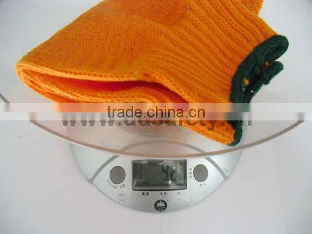 Orange Cotton Polyester String Knitted PVC Both Sides Safety Fishing Gloves From DDsafety