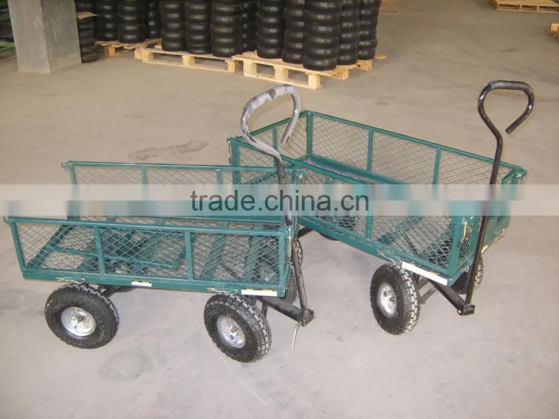 4 air wheel steel garden tool cart