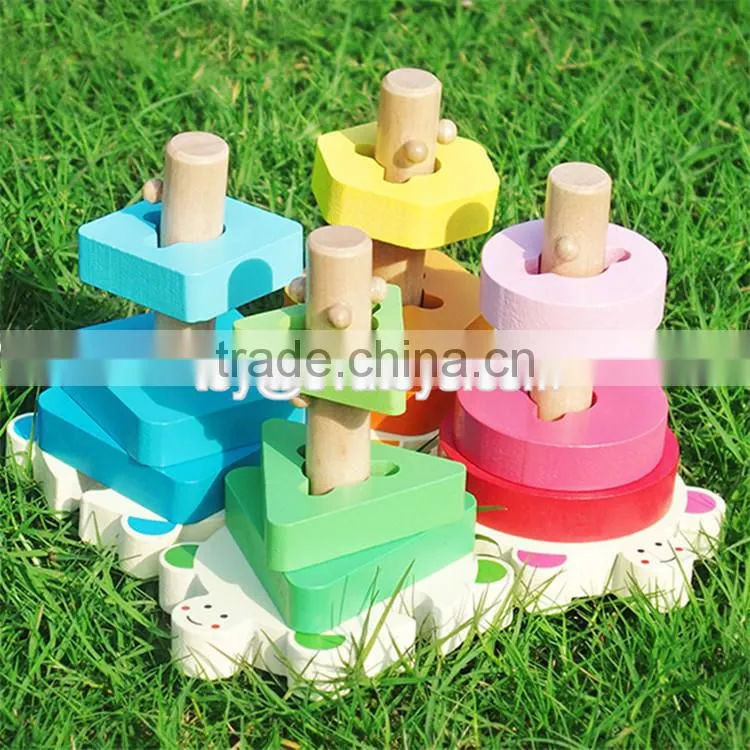 wholesale cheap kids educational geometry wooden pattern blocks W13E064