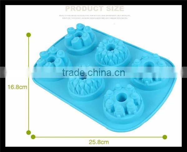 Silicone cake mold SOAP mold chocolate molds six-Castle Cake Pan