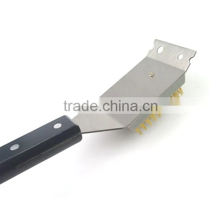 High quantity barbecue cleaning brush with wooden handle