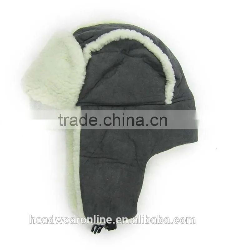 Good Quality Suede Fake Fur Winter Warm Earflap Trooper Hats Caps