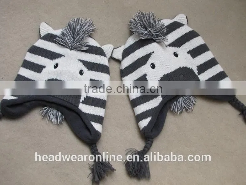 Kid Size Animal Knitted Crochet Earflap Hats