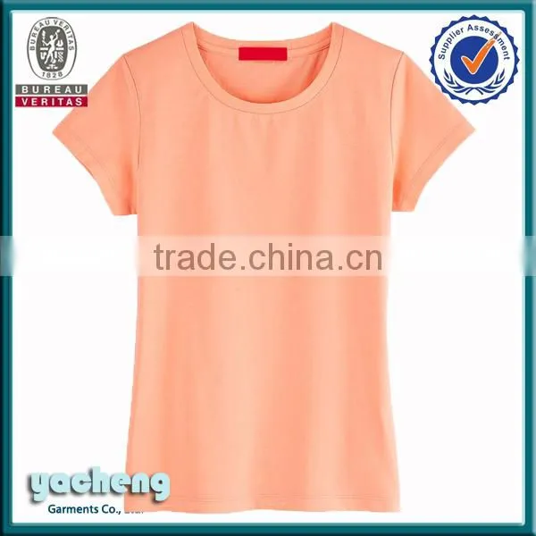 Basic tshirt round neck cheapest cotton pink plain t-shirts