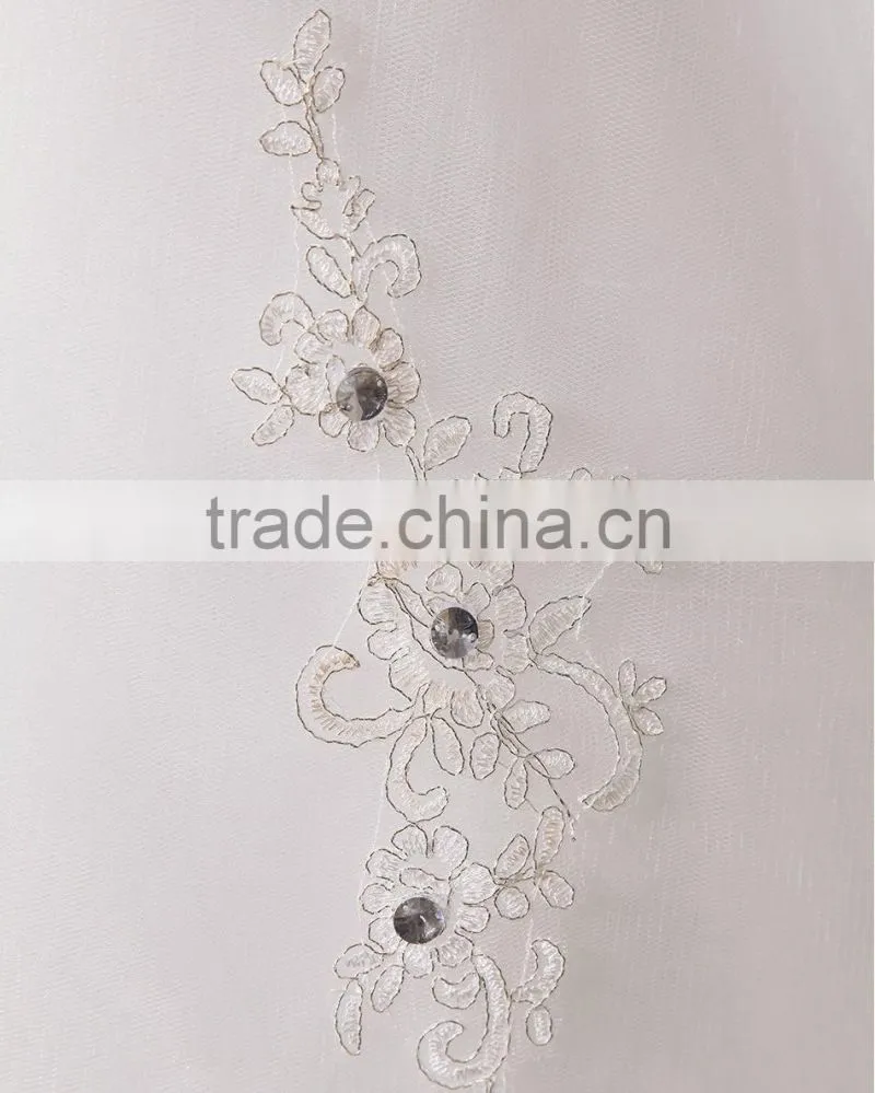 Newest Style Satin And Tulle Appliqued Elegant Ball Gown Simple Wedding Bridal dress