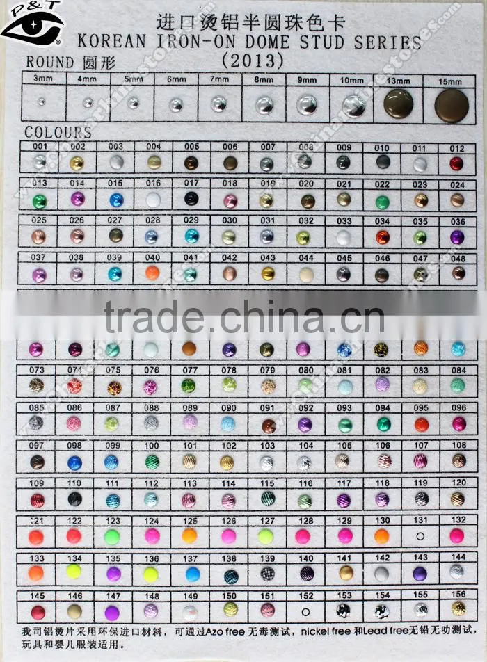 Hot fix dome stud half round studs 6MM pearl white color 033
