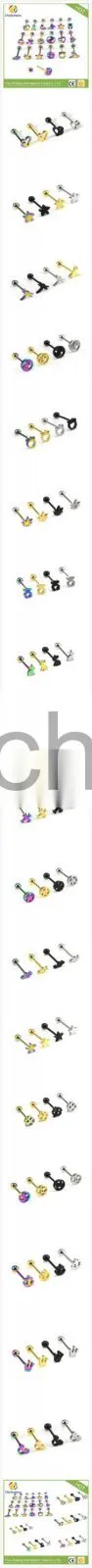 Many styles body piercing jewelry animal star titanium sigle ball tongue ring