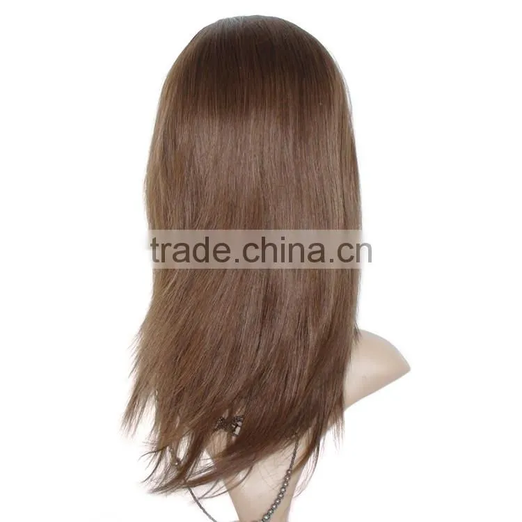 Color 4# Straight Wave 100% Percent Brazilian Human Hair Wigs