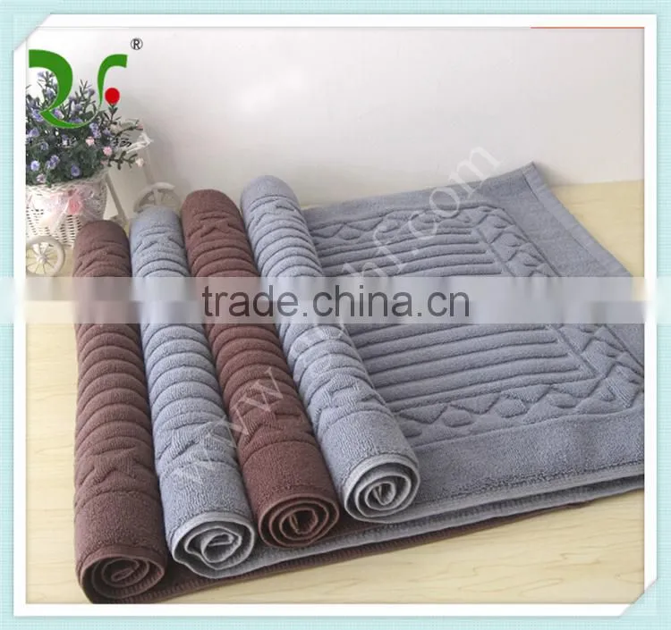 100% cotton custom logo bath mat, bathroom floor towel