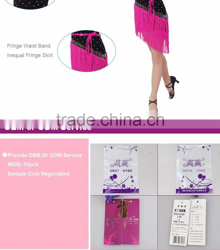 Girls Kids Latin Dance Costumes Fringe Children Ballroom Stage Dance Wear