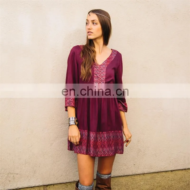 Latest western fancy design oblique bottom women new style dress