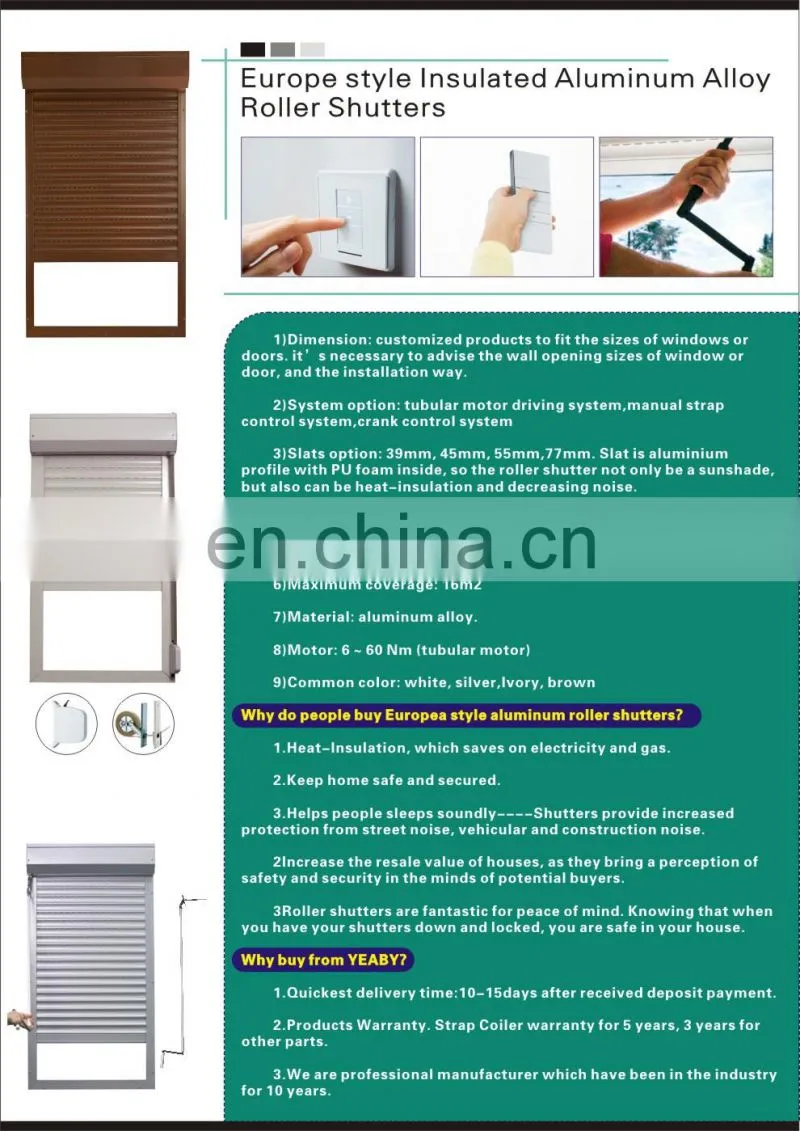 aluminium works in roller shutter windows and doors