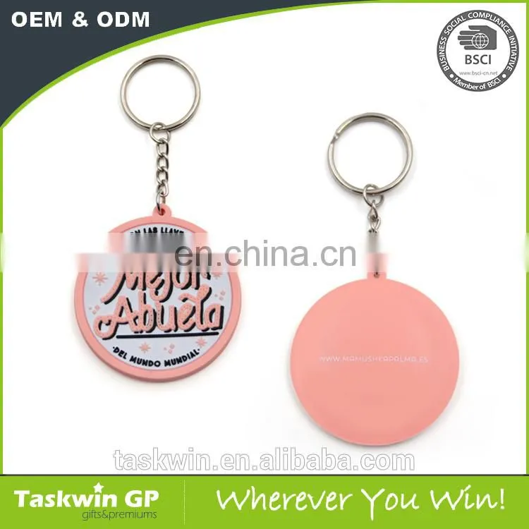 Custom 2D logo soft PVC&Rubber keyring made in China