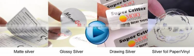 custom logo waterproof label printing clear/transparent sticker