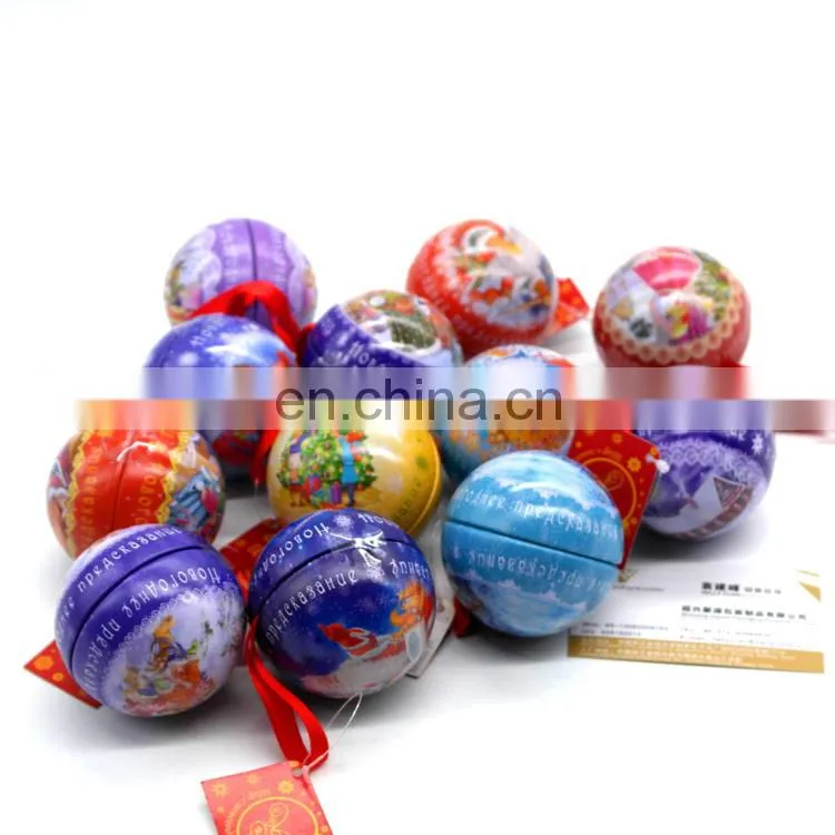 Decorative christmas metal tin ball containers wholesale