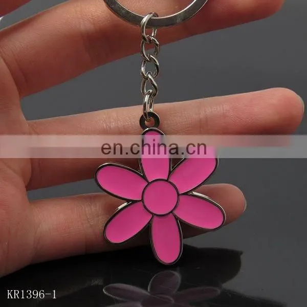 Metal enameled flower keychain most popular for Girls