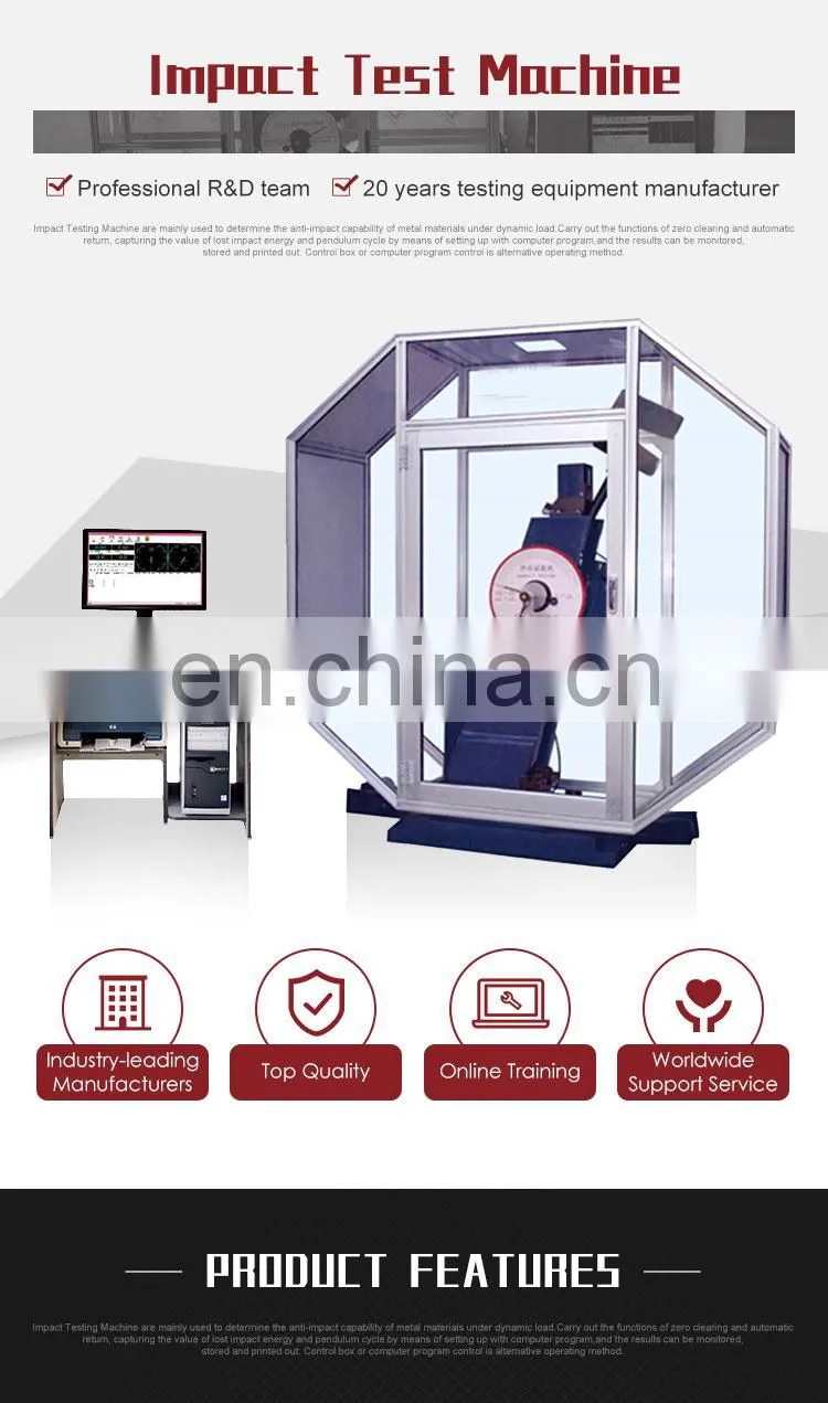Computer Control Semi-automatic Charpy Impact Testing Machine with Low Temperature Device