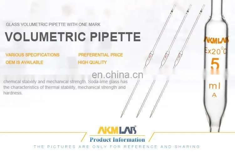 AKM LAB Glass Bulb Pipette Volumetric Pipette for Liquid