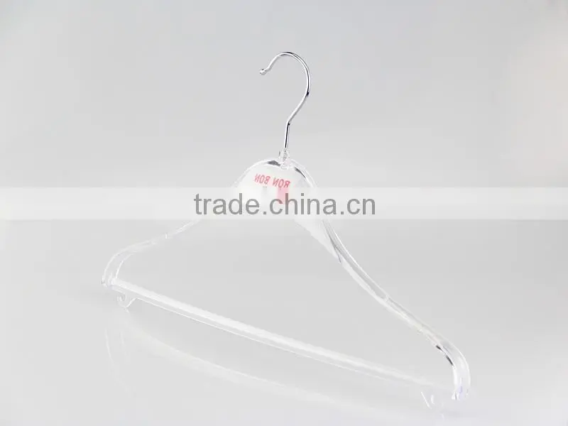 IMY-474 transparent plastic bar hanger for lady clothes hangers