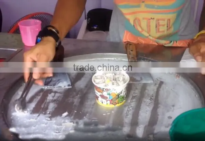 CE Approved single Flat Pan Thailand Fry Ice Cream Rolled Machine