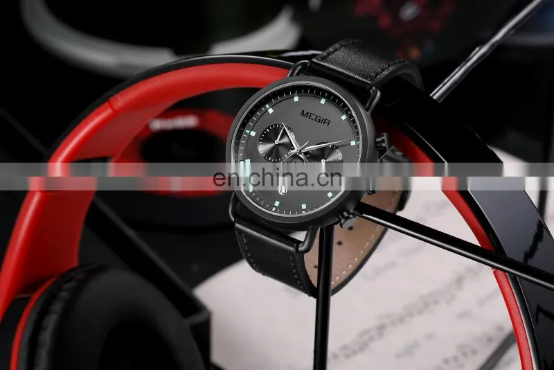 MEGIR 2159 Men's Quartz Watches Waterproof Business Mesh Band Chronograph Date Luxury Wristwatches