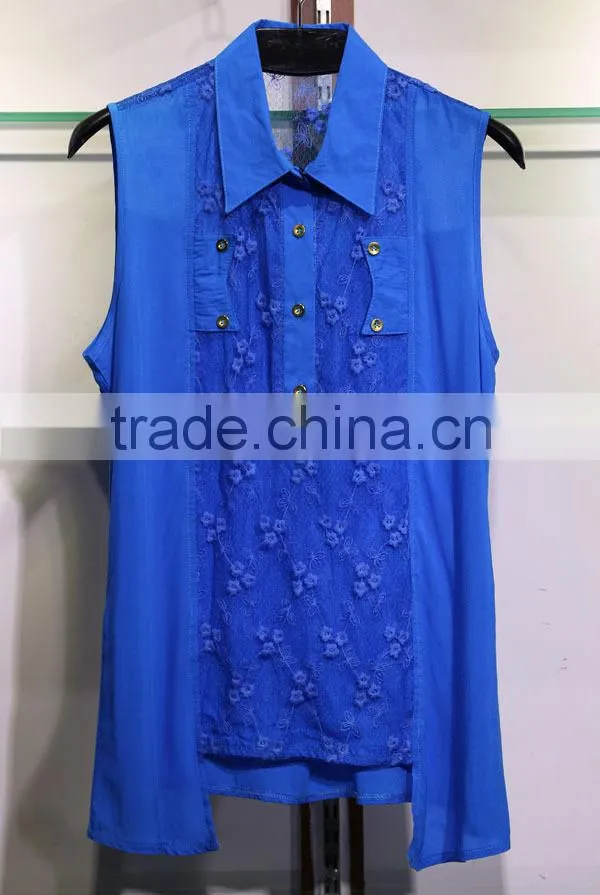 newest fabric embroidery voile ladies tops