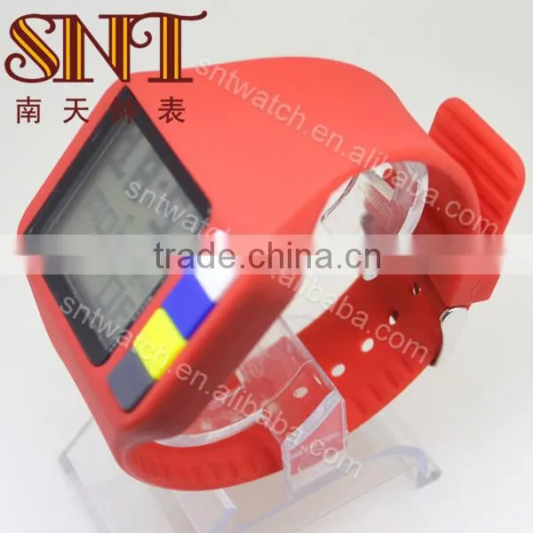 2015 Hot sale silicone band LCD digital watch