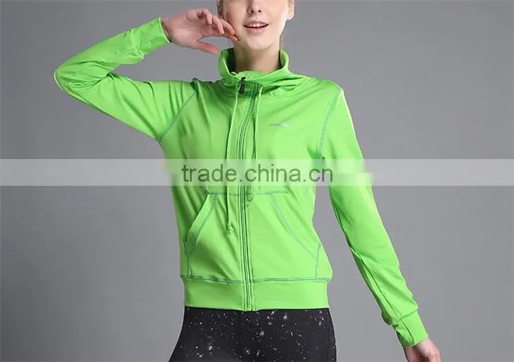 running coat spandex fabric, dry fit running sports wear