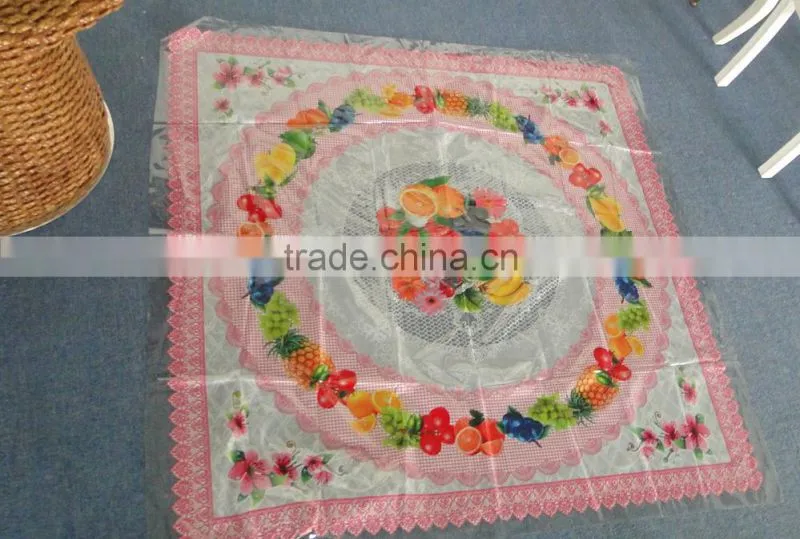 Fruit outdoor decorat printed PVC transparent tablecloth --Red