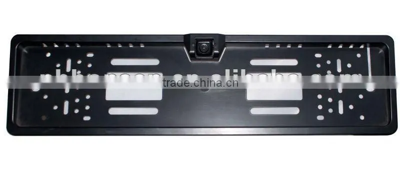 Silver EU and Russian Cars License Plate Frame Reverse Camera