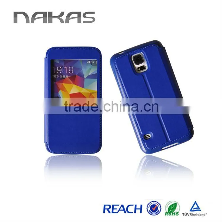 view flip case for Samsung S5 flip case with stand