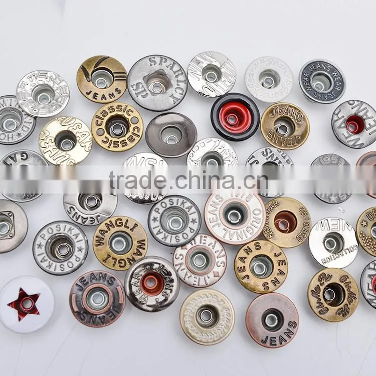 Fashion Accessory Tack Removable Metal Buttons Jeans