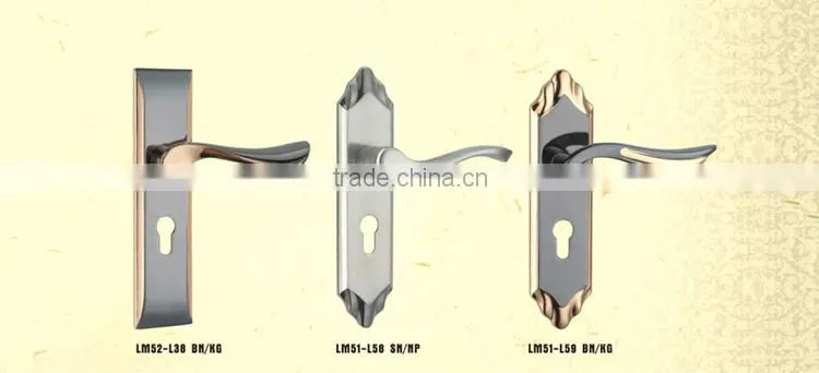 High security standard cheap Aluminum medium door lock and handles for door