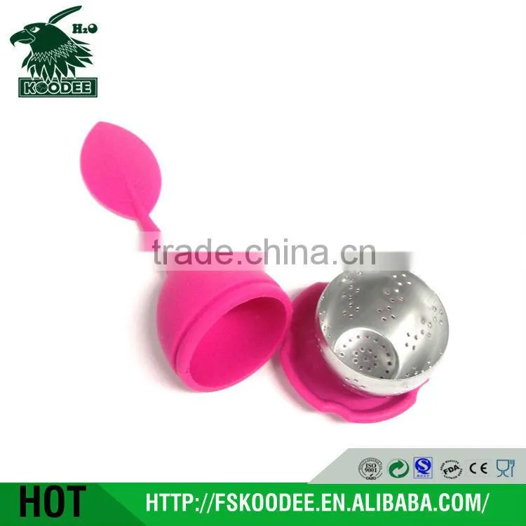 Fashion design tea infuser in silicone and stainless steel material
