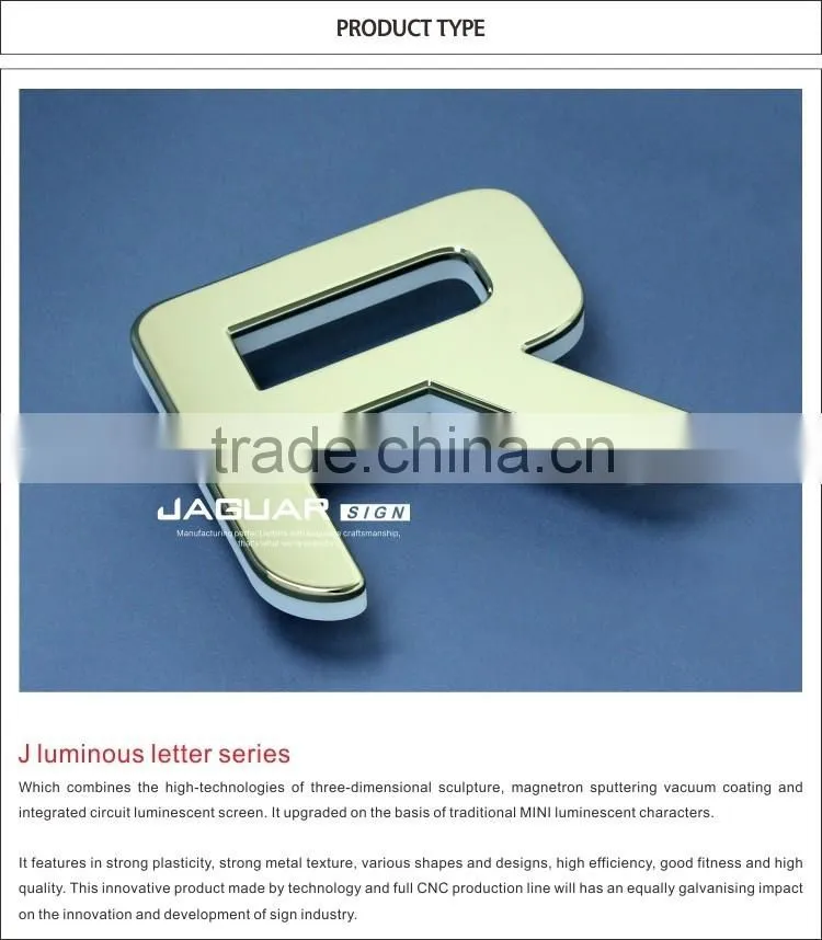 Led backlit outdoor signage metal sign stainless steel alphabet for decoration