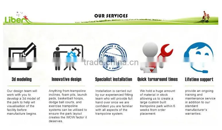 European standard durable high quality trampoline park