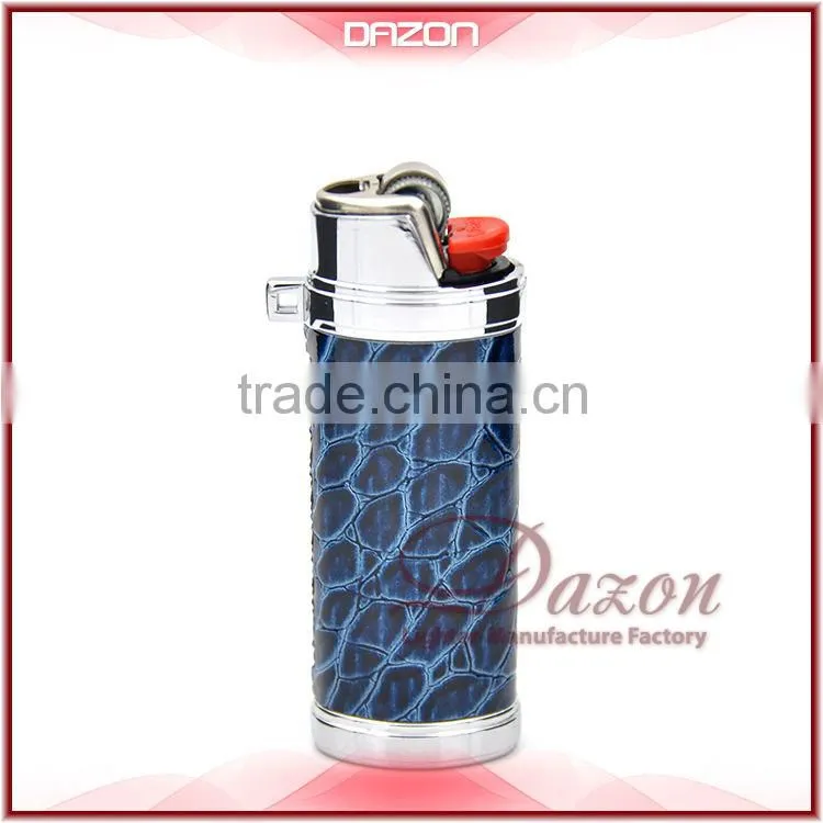 Metal Leather Lighter Case For BIC Custom