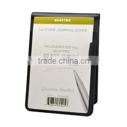 New Arrival Fashion Mini Black Leather Journal Notepad Holder
