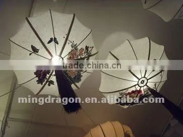 Chinese antique furniture wash painting painting of flowers and birds in traditional Chinese style paper pendant lantern lamp