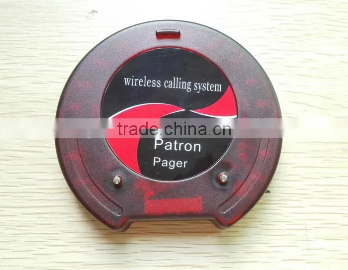 Wireless coaster patron pager with receiver and keypads, for coffee shop Restaurant club Service Equipment Guest paging system
